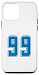 Coque pour iPhone 12 mini Bleu Numéro 99 Équipe Junior Sports Uniforme Numéroté