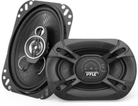 Enceinte Voiture Stéréo 3 Voies ¿ 300W Haut-Parleur Triaxial Pro Audio 10 x 15 cm - Remplacement Rapide Composant OEM Compatible avec Montage Porte/Panneau Latéral de Véhicule PL4163BK (Paire)