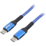 Cable usb 2.0 usb c prise male des deux cotes 0.5m - Bleu