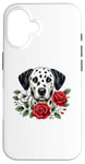 Coque pour iPhone 16 Roses Flowers Dalmatian Dalmatians Dal Dally Dog