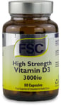 FSC High Strength Vitamin D3 3000IU 60 Capsules X 1