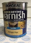 Ronseal 750ml Quick Drying Satin Antique Pine Interior Varnish