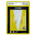 Glödlampa flosser - 12v bulb 1,2w t5 w2x4,6d 10pk