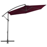 Parasol déporté avec mât en aluminium Bordeaux 300 cm - SALUTUYA - BD13767