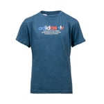 Tee-shirt col rond Adidas Junior en coton bleu marine floqué