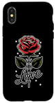 Coque pour iPhone X/XS Goth Fleur - Gothic Rose Rouge