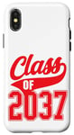 Coque pour iPhone X/XS Class of 2037 Grow With Me Graduate Athletic Style Rouge