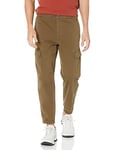 BOSS Men's Cotton Stretch Cargo Pants Casual, Chestnut Brown, 36