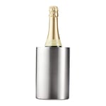 Relaxdays Standard Stainless Steel, Double-Walled Bottle Cooler, Strong Insulation, Champagne or Wine, Ø 10 cm, Silver