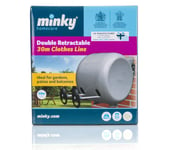 Double Retractable Clothes Line 30 Metre (2 x 15m) Minky Ideal for Small Gardens