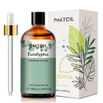 PHATOIL Eucalyptus Essential Oil 100ML, Pure Premium Grade Eucalyptus Essential Oils for Diffuser, Humidifier, Aromatherapy, Candle Making