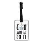 Laughter Gin Is The Best Medicine Visual Luggage Tag Suitcase Bag - Funny Joke