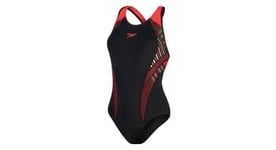 Maillot de bain femme speedo placement laneback noir rouge