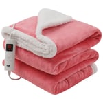 Electric Heated Throw Fleece Reversible Blanket 160 X 130cm