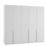 Armoire 5 portes WILMA 225 cm blanche