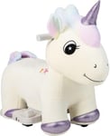 Voiture électrique en Peluche Enfants Jouet Véhicule en Animal avec Guidon Antidérapant Pédale Musique Housse Lavable Licorne