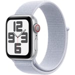 Apple Watch SE 40mm Silver Aluminium Case GPS + Cellular Sport Loop (Blue Cloud) [2024]