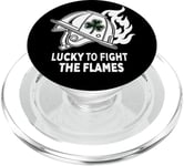 Fier pompier irlandais américain - Lucky to Fight the Flames PopSockets PopGrip pour MagSafe