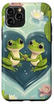 Coque pour iPhone 11 Pro Grenouille Cœur Bassin Saint-Valentin