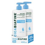 Cicabiafine - Baume Hydratant Anti-Dessèchement (flacon-pompe de 400 ml) – Baume réparateur pour peaux très sèches à irritées – Baume apaisant sans effet gras (Lot de 2)