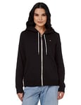 Tommy Hilfiger Sweat à Capuche zippé en Tissu éponge-Uni Sweatshirt, Black, S Femme