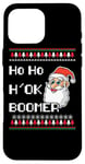 Coque pour iPhone 16 Pro Max Ho Ho H' OK BOOMER Santa Claus Gen Z Pull de Noël moche