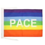 AZ FLAG Drapeau Paix 45x30cm - PAVILLON Arc-en-Ciel - Peace Rainbow 30 x 45 cm Haute qualité