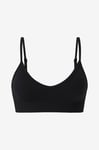 Aim'n - Sport-bh Ribbed Seamless Deep Cut Bra - Svart