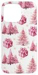 iPhone 15 Pro Max Pink Retro Christmas Tree Whimsical Holiday Pattern Case