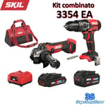 3S KIT COMBIN� SKIL 3354 EA - PERCEUSE + MEULEUSE FONCTIONNANT SUR BATTERIE