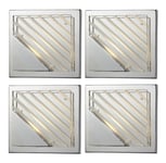 Etc-shop - Applique murale escalier applique led carré couloir lumière, aluminium chrome argent, 5W 350lm 3000K, Lxl 15x15 cm, lot de 4