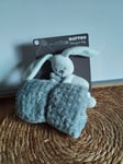 Doudou couverture lapin lapinou bleu vert Nattou neuf