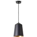 Paco Home - Suspension Salon Lampe Suspendue Table Cuisine Abat-Jour Design Industriel Lampe à suspension - Noir, Or (Ø19.5 cm)