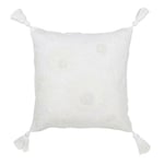 Coussin Déco Fleurs "Bali" 45x45cm Blanc