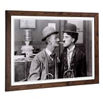 Big Box Art Framed Print of Ben Turpin and Charlie Chaplin Design | Wall Art Picture | Home Decor for Kitchen, Living, Dining Room, Bedroom, Hallway, Office, Walnut, A2 / 24.5x18 Inch / 62x45cm