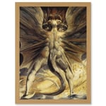 William Blake Great Red Dragon Satan Woman Clothed Sun 1805 A4 Artwork Framed Wall Art Print