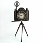 Camera on Tripod Clock, Vintage, Quartz Clock, Height 49cm