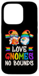 Coque pour iPhone 14 Pro LGBT, couples de nains de jardin, couleurs arc-en-ciel