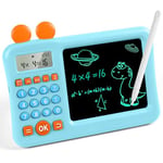 HOTUT Calculatrice éducative pour Enfants, Outil d'apprentissage de Jouets Mathématiques Multifonctionnel, Calculatrice Mathématique à écran LCD, Tablette à Dessin Anti-Chute, pour Enfants de 2-10ans