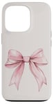 iPhone 13 Pro Aesthetic Pink Ribbons Watercolor Coquette Girly Pink Bow Case