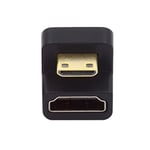 cablecc Adaptateur convertisseur mini HDMI 1.4 mâle vers HDMI femelle coudé à 360 degrés vers le bas opposé en forme de U