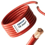 EBROM Câble de batterie rouge H07V-K 16 mm² - 3 m - 99,9% cuivre OFC - 3 m (3M) 16 mm²