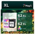 7Magic Cartouche 62 XL Remanufacturée pour Cartouche HP 62 Noir et Couleur HP 62XL Encre HP 62 XL HP62 pour HP Envy 5540 5640 5644 7640 5547,HP Officejet 200 250 5740(HP 62 XL Noir,HP 62 XL Couleur)