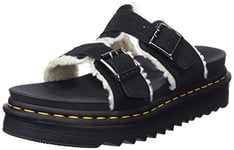 Dr. Martens Men's Myles Sandals, Black E.H. Suede & Cream Sherpa 8Mm, 3 UK