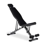 Relaxdays Banc de Musculation Professionnel réglable avec Fixation des Jambes et appuie-tête Noir 250 kg