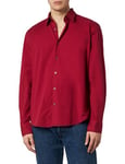 HUGO Men's Ermo Shirt, Dark Red604, L