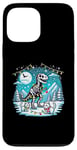 Coque pour iPhone 13 Pro Max Chats et squelette Dino Merry Christmas Lights T-Rex Xmas