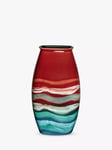 Poole Pottery Horizon Earthenware Manhattan Vase, H26cm, Red/Multi