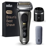 Braun Series 9 PRO+ 9575cc, Rasoir Électrique Pour Homme, 5 Éléments De Rasage, Tondeuse De Précision Intégrée, Station SmartCare, Étui PowerCase, 60 Min D'autonomie, Fabriqué En Allemagne, Graphite