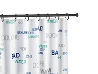 WENKO Tringle Rideau de Douche télescopique Noir, Barre de Douche Extensible, Fixation sans perçage par Torsion, Aluminium Inoxydable - Embout en Caoutchouc, Ø 20 mm x 70-115 cm